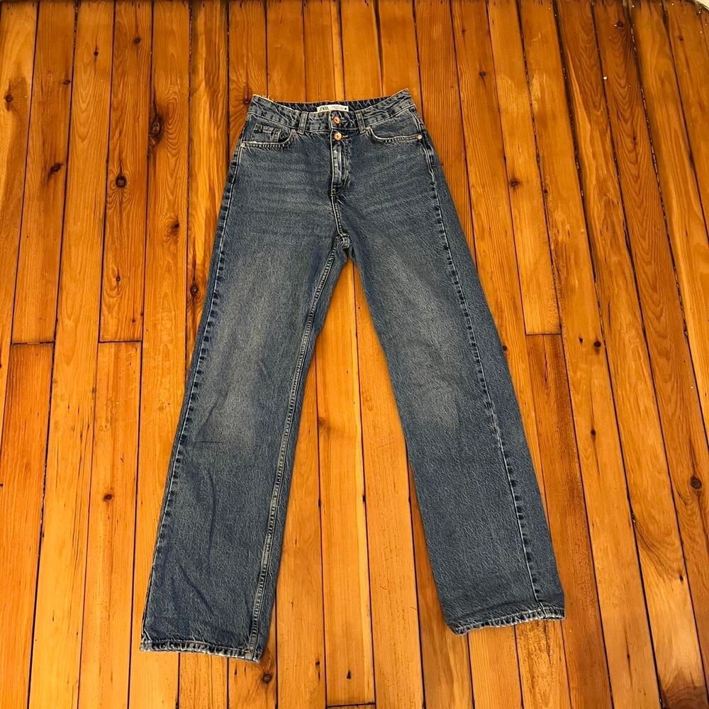 Zara Women's Jeans SIZE 4 - Z1975 STRAIGHT LEG LONG LENGTH HIGH RISE JEANS